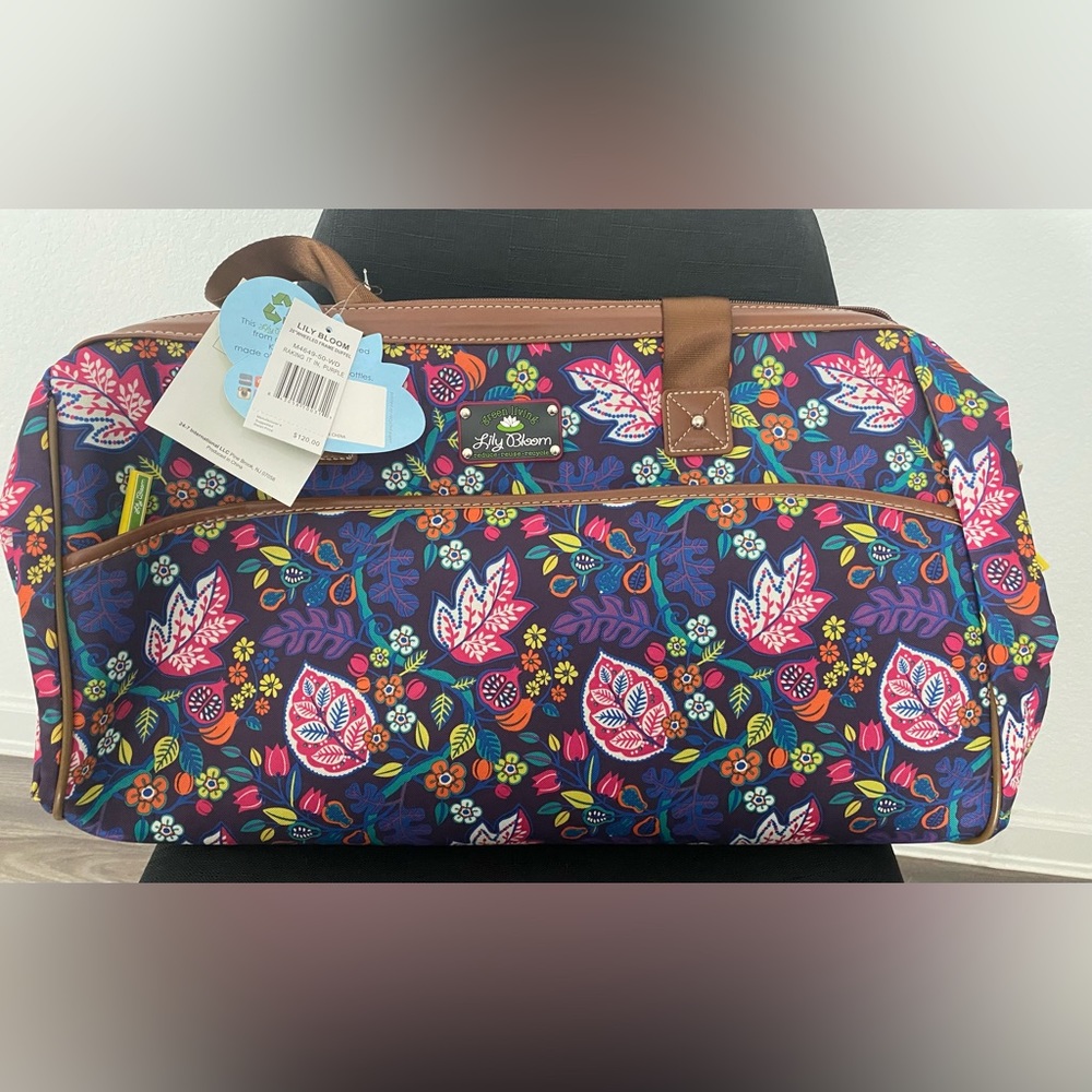 Lily Bloom 22” Wheeled Frame Duffel New Raking It In Purple